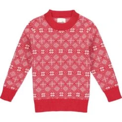 OSLO Red/white Fairisle Sweater