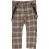 Brown Plaid Pants With Removable Braces