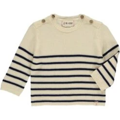 BRETON Cream/Navy Stripe Baby Sweater