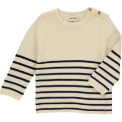 BRETON Cream/Navy Striped Sweater