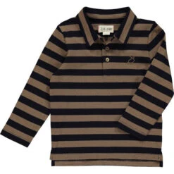SUMTER Beige/navy Stripe Pique Polo