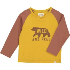 WALHALLA Mustard With Wild Bear Printed Tee