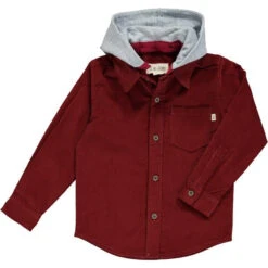 ERIN Red Cord Hooded Woven Shirt