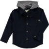ERIN Navy Cord Hooded Woven Shirt