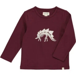 CHEROKEE Burgundy With Dino Skeleton Printed Tee