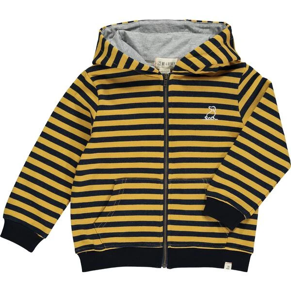 Mustard Stripe Zipped Hooded Top 1 Mustard Stripe Zipped Hooded Top