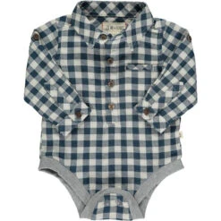 JASPER Navy Plaid Woven Onesie