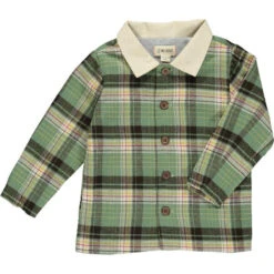 WELLFORD Green/Brown Plaid Shirt
