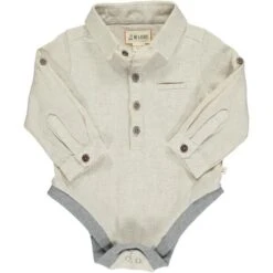 Cream Cotton Woven Onesie
