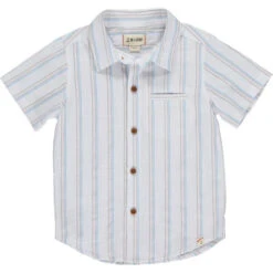 Mens Newport Woven Shirt Blue/pink/grey Stripe