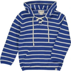 CATAMARAN Royal Blue Stripe Hooded Sweater