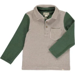 TROY Cream/Green Arms Stripe Polo