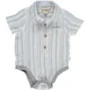 HELFORD Blue/Cream Stipe Woven Onesie