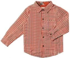 Mens Atwood Woven Shirt Unlined Rust Micro Plaid