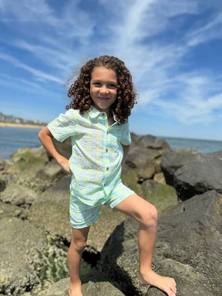 CREW Blue/Neon Plaid Shorts 2 CREW Blue/Neon Plaid Shorts - Image 2