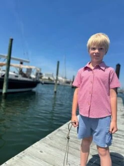 BRIAN Blue Pique Cargo Shorts -Me & Henry 00021217579954A7 M