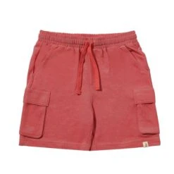 BRIAN Red Pique Cargo Shorts