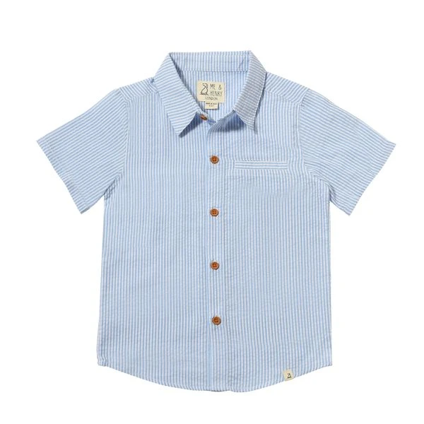 NEWPORT Blue Stripe Seersucker Woven Shirt 1 NEWPORT Blue Stripe Seersucker Woven Shirt