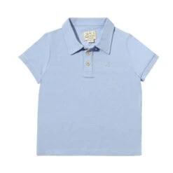 SHIPPING Blue Pique Polo