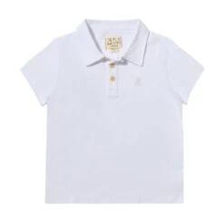 SHIPPING White Pique Polo