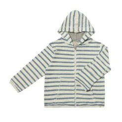 CORNWALL Blue/White Stripe Terry Zip-up
