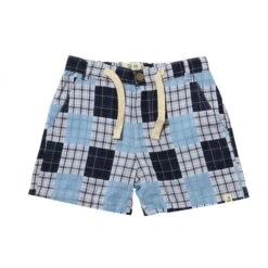 CREW Navy Multi Plaid Woven Shorts