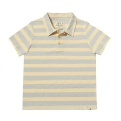 POLREATH Grey/Cream Thick Stripe Polo