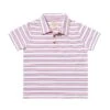 SHIPPING Pink/Navy/White Stripe Pique Polo