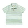 SHIPPING Lime/White/Blue Stripe Pique Polo