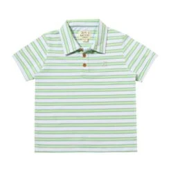 SHIPPING Lime/White/Blue Stripe Pique Polo