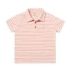 SHIPPING Pink/Cream Stripe Pique Polo