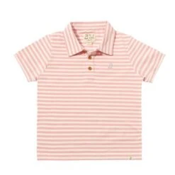 SHIPPING Pink/Cream Stripe Pique Polo