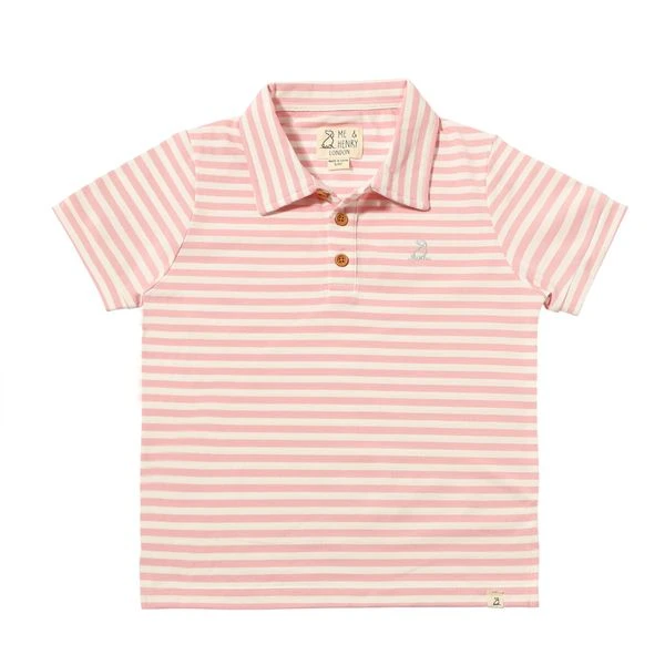 SHIPPING Pink/Cream Stripe Pique Polo 1 SHIPPING Pink/Cream Stripe Pique Polo
