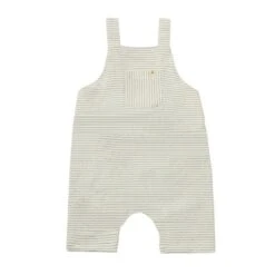 DANDY White/Grey Striped Jersey Overalls