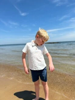 STARBOARD Tan/Blue Fish Printed Polo -Me & Henry 20240616 153511218 iOS