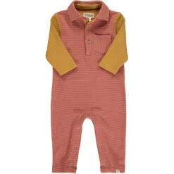 ARLINGTON Pumpkin/Gold Arms Cosy Polo Romper