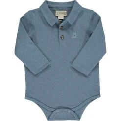 SEYMOUR China Blue Pique Polo Onesie