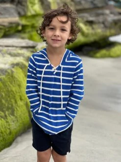 CATAMARAN Royal Blue Stripe Hooded Sweater -Me & Henry HB1066C HB170D 2