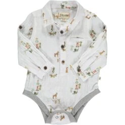 HENRY 10th Collection White Print Woven Onesie