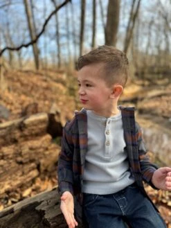 HARVARD Grey Waffle Henley 7 HARVARD Grey Waffle Henley -Me & Henry HB1131CHB1371E 1