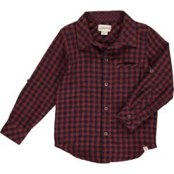 ATWOOD Rust/Navy Plaid Woven Shirt