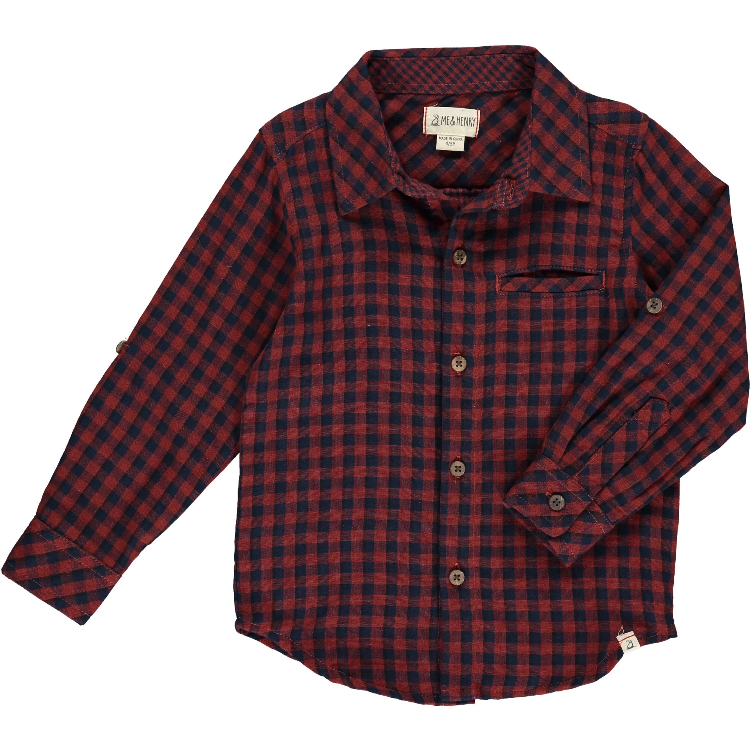 ATWOOD Rust/Navy Plaid Woven Shirt 1 ATWOOD Rust/Navy Plaid Woven Shirt