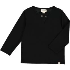 BRADEN Black Pique Slub Top
