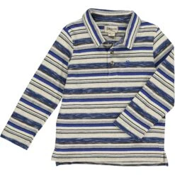 SUMTER Blue/Cream/Brown StripePique Polo