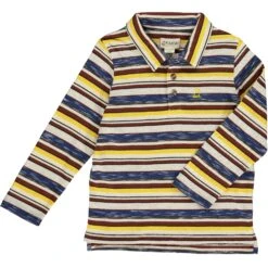 SUMTER Gold/Brown/Blue Stripe Pique Polo