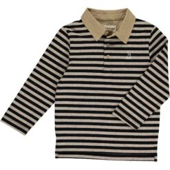 WAVERLY Black/Beige Stripe Polo