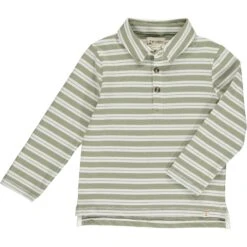 MIDWAY Sage/White Stripe Polo