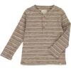 ADAMS Brown/Cream Stripe Ribbed Henley