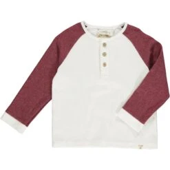 LUGOFF White With Burgundy Arms Raglan Tee