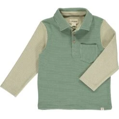 TROY Green W/ Sage Arms Stripe Polo